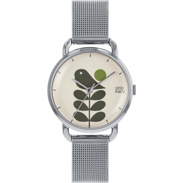 Orla Kiely Leff Amsterdam Tube Watch D42 Brass with Black Leather Strap