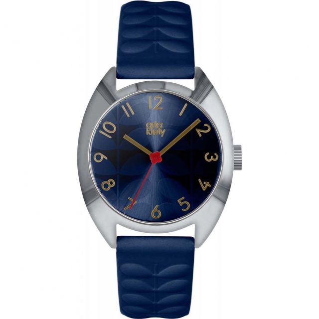 Orla Kiely Orla Kiely Beatrice Watch With Blue Leather Strap