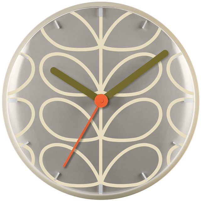 Orla Kiely Linear Stem Wall Clock Pale Grey