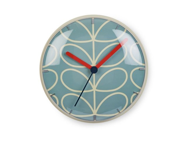 Orla Kiely Linear Stem Wall Clock Sky Blue