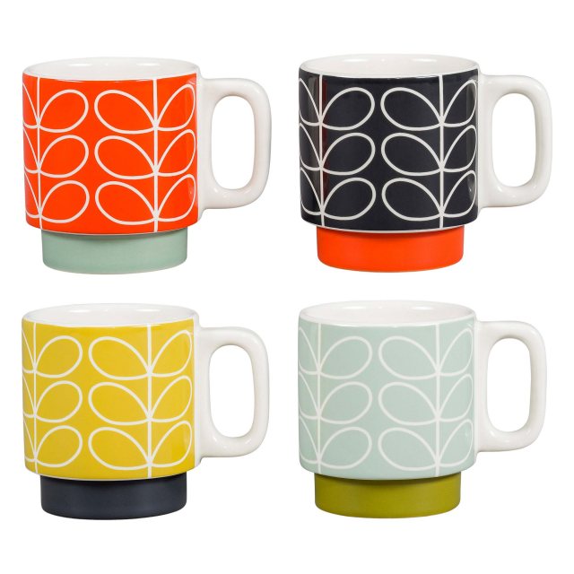 Orla Kiely Orla Kiely Early Bird Navy Quite Big Mug