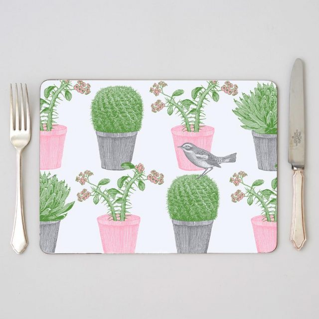 Thornback & Peel Thornback & Peel Cactus & Bird Set of 4 Placemats