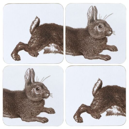 Thornback & Peel Thornback & Peel Classic Rabbit & Cabbage S/4 Coasters
