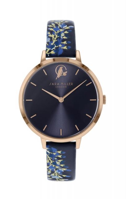 Sara Miller London Sara Miller Wisteria Rose Gold/Navy Strap Watch