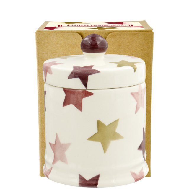 Emma Bridgewater Pink & Gold Stars Small Lidded Candle