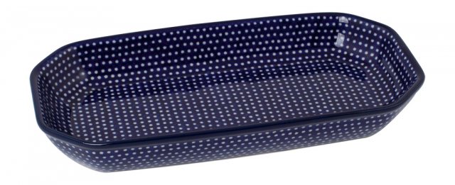 Redecker Ceramic Bath Storage Dish Blue With Dots