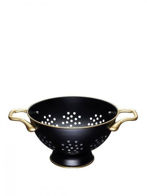 24cm S/S Matt Black & Brass Colander