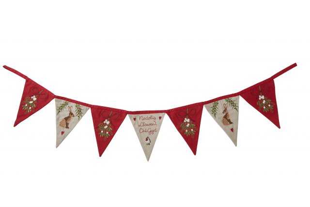 Welsh Christmas Hare Bunting