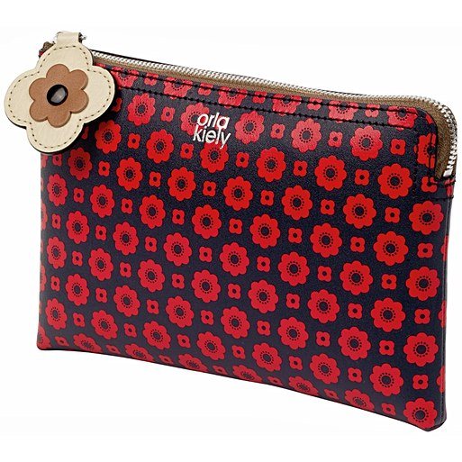 Orla Kiely Flower Foulard Cosmetic Pouch Navy & Red