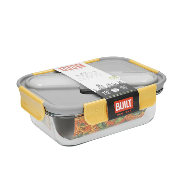 Built NY Stylist Glass 900ml Lunch Box with Cutlery