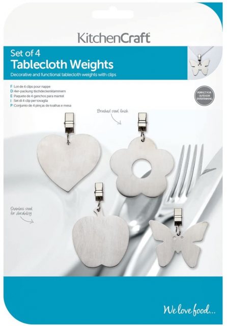 KitchenCraft Set of 4 Stainless Steel Table Cloth Weights