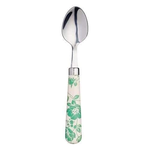 Stainless Steel Green Floral Teaspoon