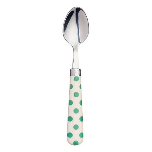 Stainless Steel Green Polka Teaspoon