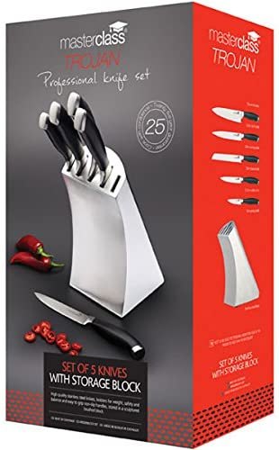 MasterClass Trojan 5pc Knife Set Designer Block