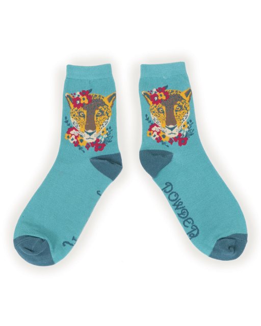 Leopard Floral Ankle Socks