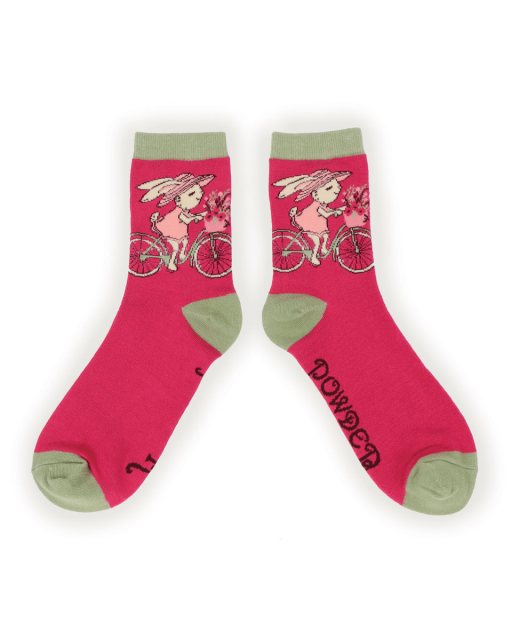 Bicycling Bunny Ankle Socks