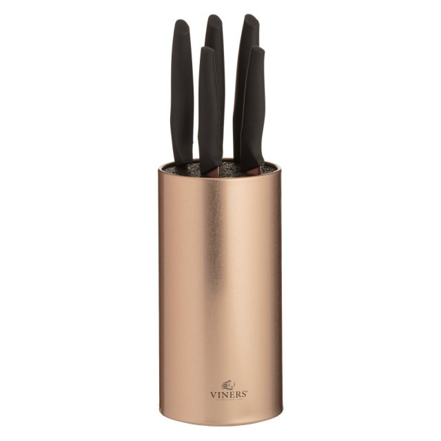 Viners Opulence Rose Gold 5pc Knife Block Set