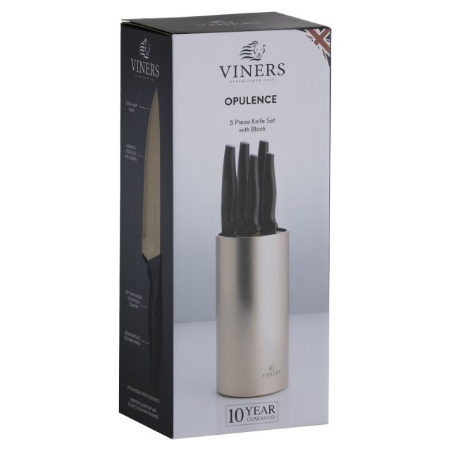 Viners Opulence Rose Gold 5pc Knife Block Set Buy Online Here