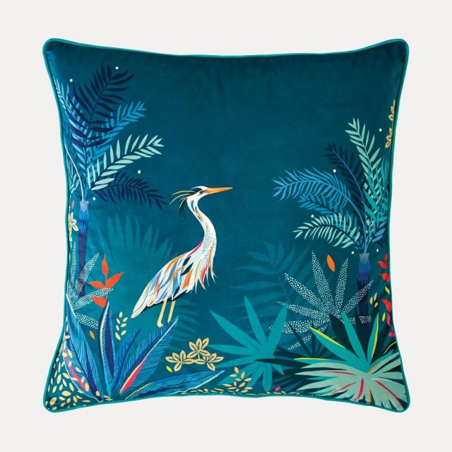 Sara Miller Heron Teal Cushion 50x50cm