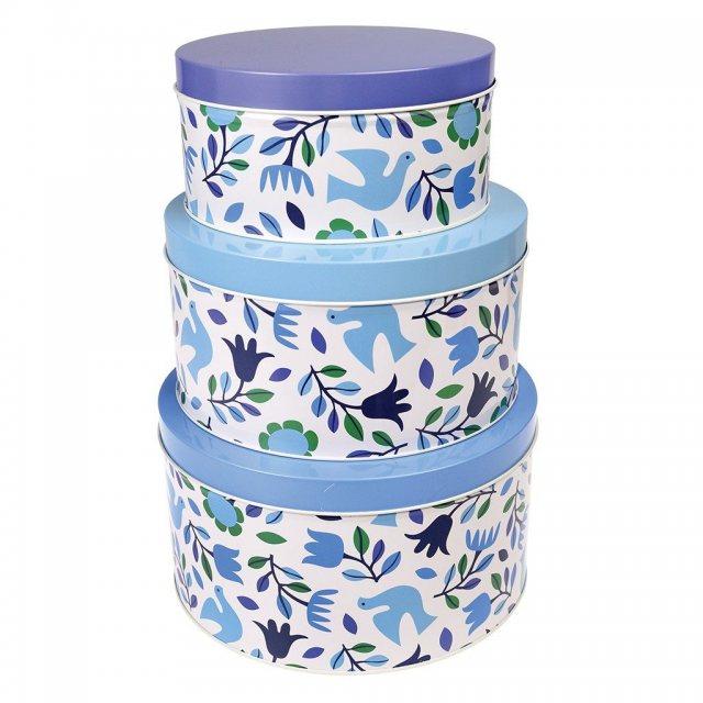 Rex London Sara Miller Navy Hummingbird Biscuit Barrel