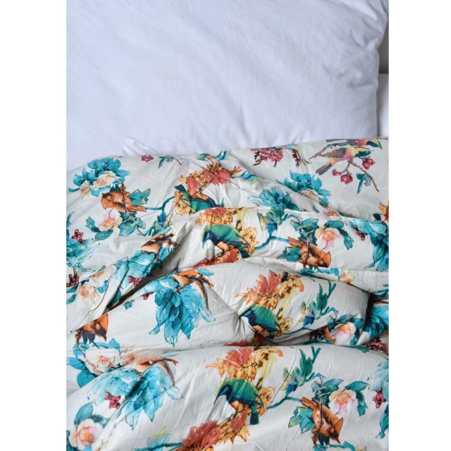 Turquoise Hummingbird Double Quilted Throw