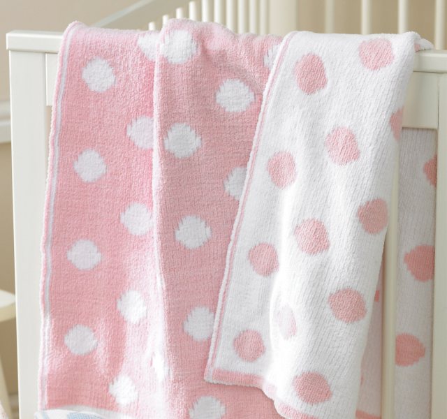 Pink Spot Walton Baby Knitted Softee Pushchair Blanket