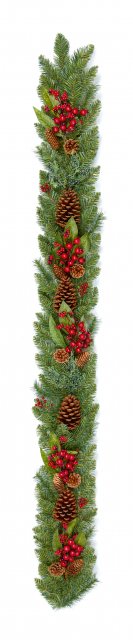 Natural Red Berry Garland With Pine Cones 1.8M