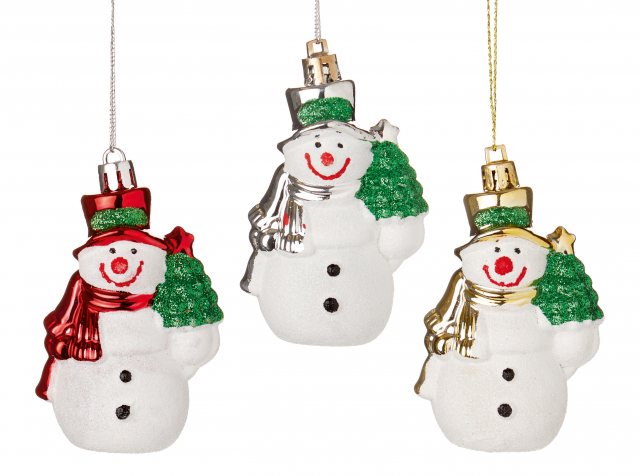 Premier Hanging Snowman Tree Trim 3asstd