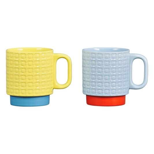 Orla Kiely S/2 Pressed Flower Mug Yellow/Blue