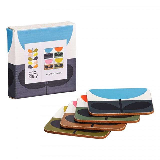 Orla Kiely Set of 4 Coasters Sunflower Multi Placemats & Coasters