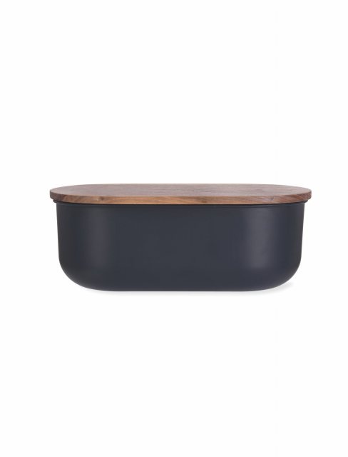 Garden Trading BARA Large Square Bread Bin | Serif Font, Cream & Chrome Handle