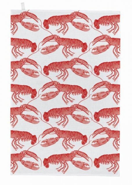 Thornback & Peel Coral Lobster Tea Towel