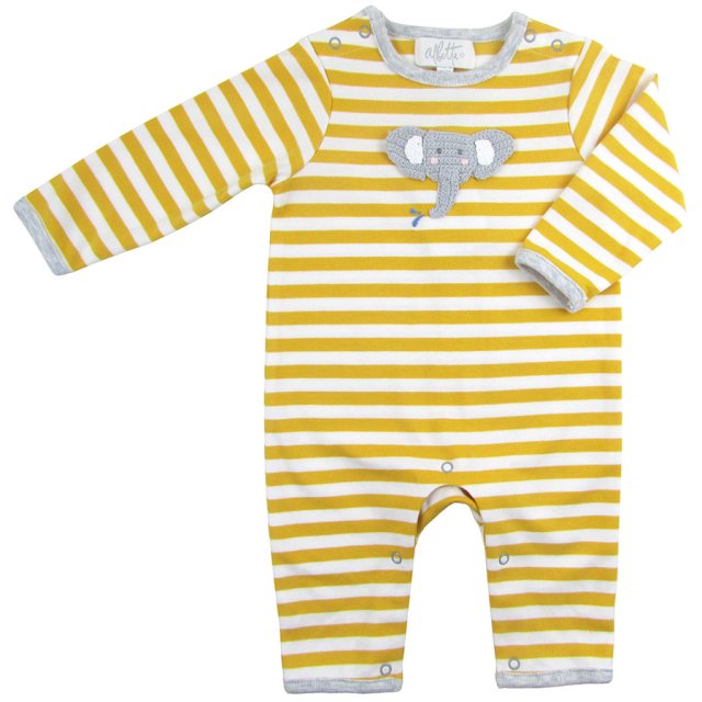 Albetta Albetta Crochet Olsen Owl Grid Babygro