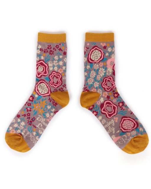 Abstract Floral Ankle Socks
