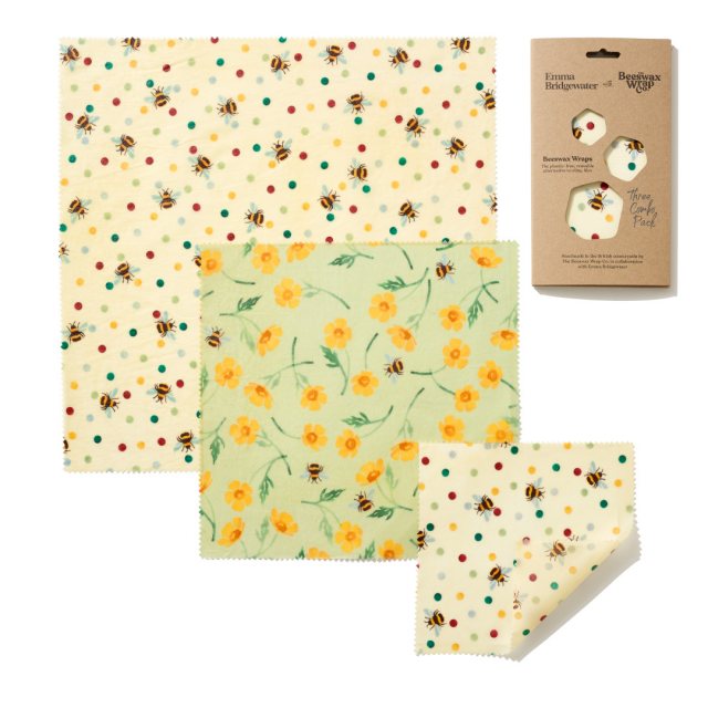 Emma Bridgewater Bees & Buttercups Beeswax Wraps 3 Combo Pack