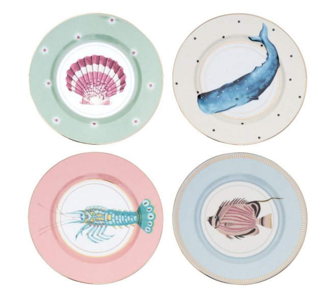 Yvonne Ellen Yvonne Ellen Set of 4 Side Plates Under the Sea