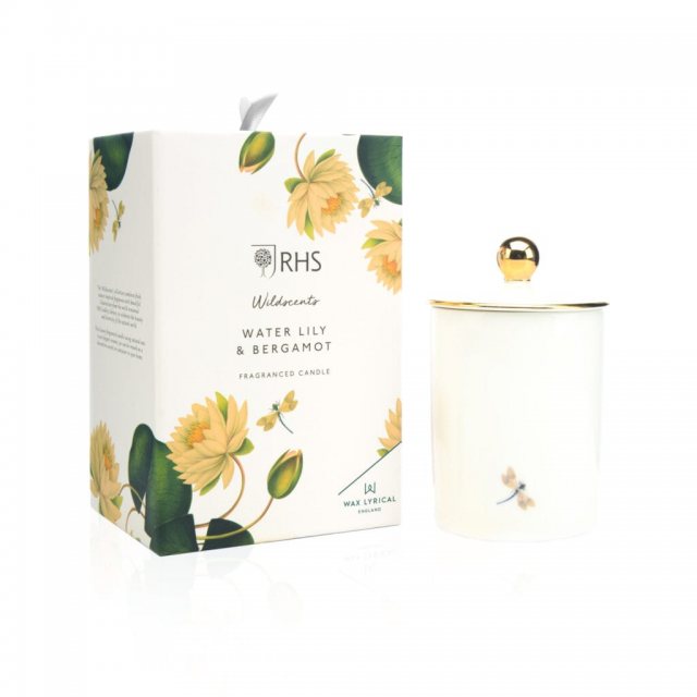 RHS Endorsed RHS Water Lily & Bergamont Ceramic Candle