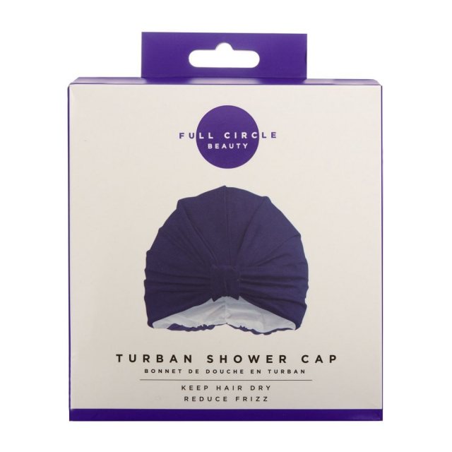 Full Circle Beauty Turban Shower Cap Navy