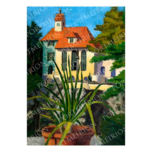 Meryl Watts - The Chantry, Portmeirion Mounted Print A3