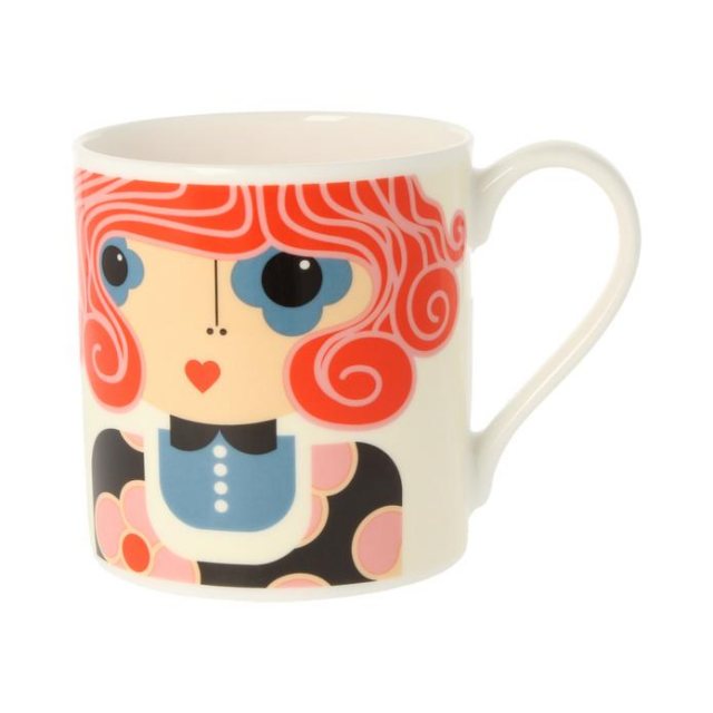 Orla Kiely Orla Kiely Dee Dee Teal Quite Big Mug 350ml