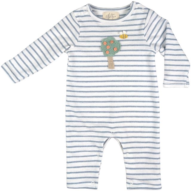 Albetta Albetta Crochet Olsen Owl Grid Babygro