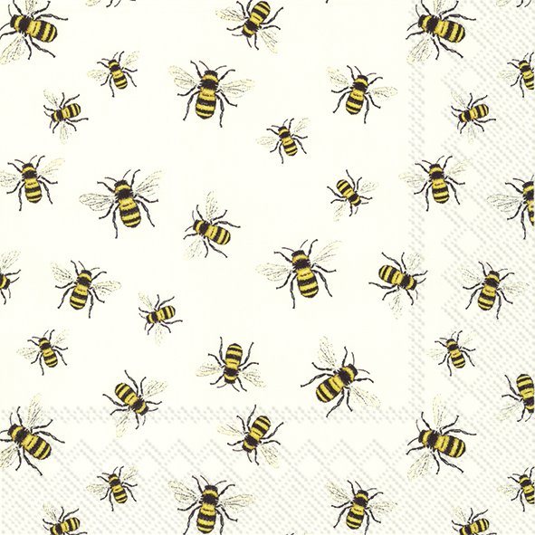 Napkins Lovely Bees White