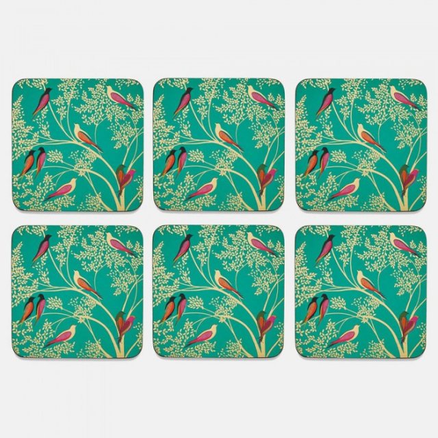 Sara Miller London Sara Miller Chelsea Coasters Set of 6 Green