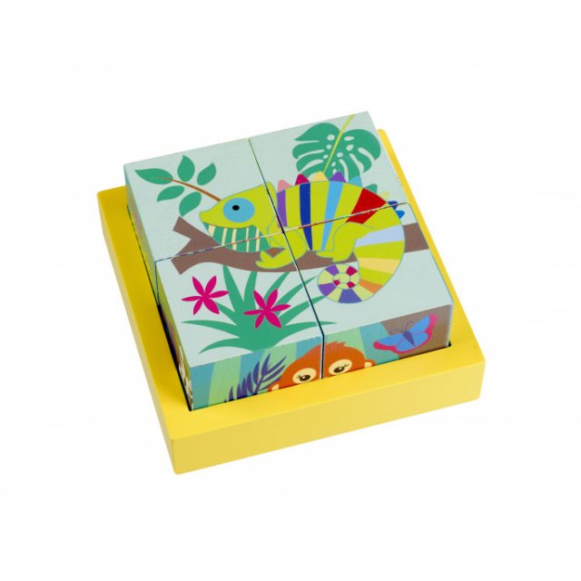 Orange Tree Jungle Animal Blocks