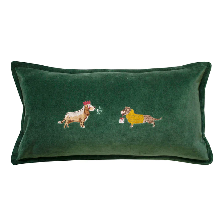 Sophie Allport Sophie Allport Christmas Dog Forest Green Cushion