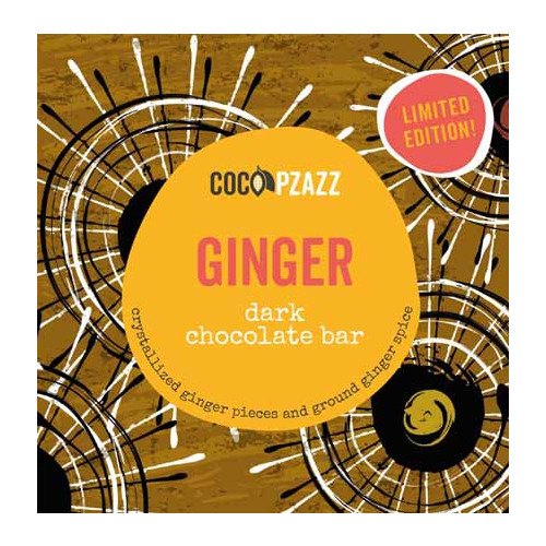 Coco Pzazz Dark Chocolate Bar Ginger