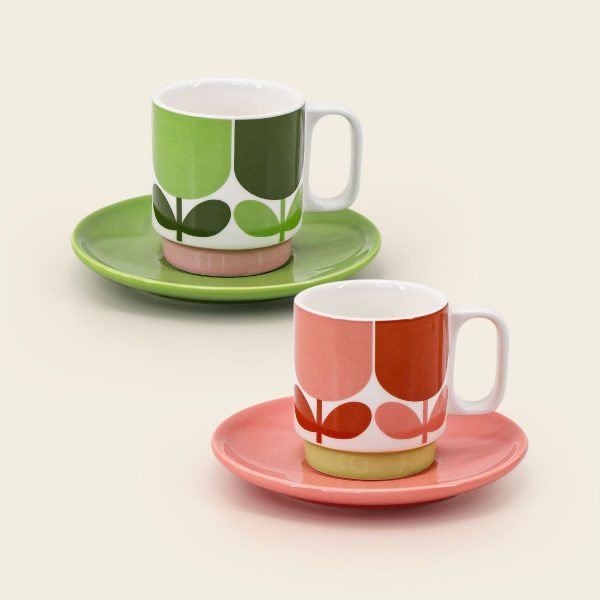 Orla Kiely Orla Kiely S/2 Espresso Cups Block Flower