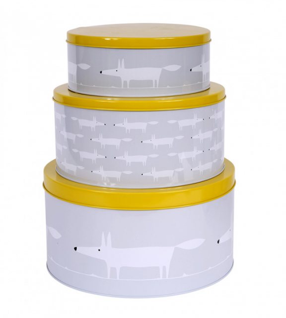 Scion Mr Fox Round Cake Tin Set of 3 - Grey