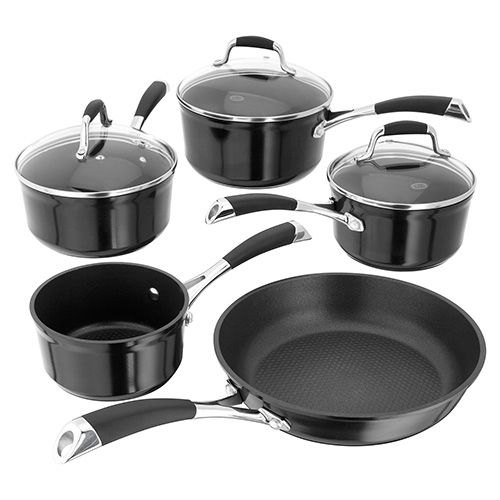 Stellar Forged 5PC Saucepan Non-stick Black