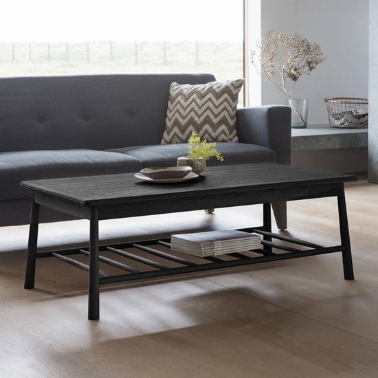 GLASLYN Rectangular Coffee Table Black